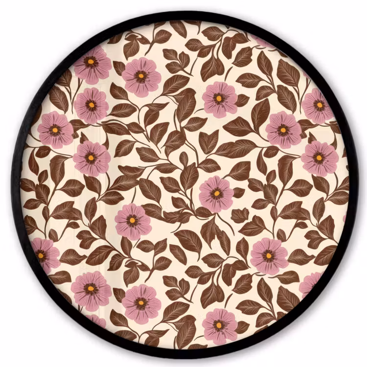 Ronde fotolijst - Bloemen - Bladeren - Kleurrijk