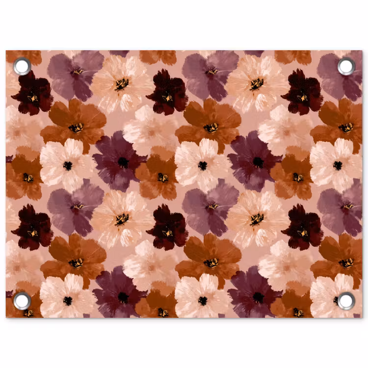 Tuinposter - Bloemen - Abstract - Aardetinten