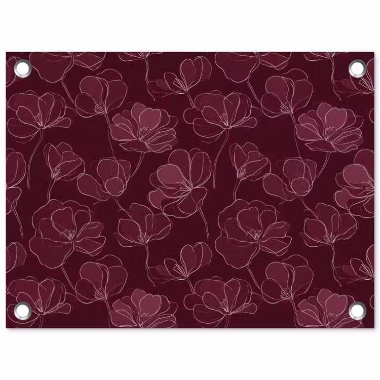 Tuinposter - Bloemen - Patroon - Bordeauxrood