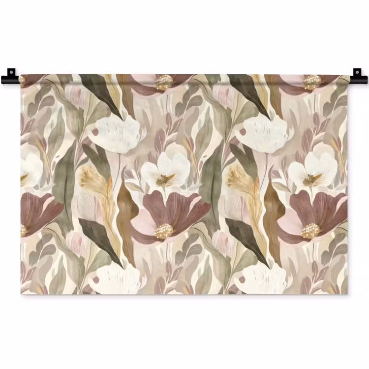 Wandkleed - Bloemen - Aquarel - Kleurrijk