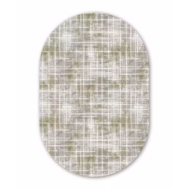 Muurovaal aluminium - Linnen - Patroon - Groen