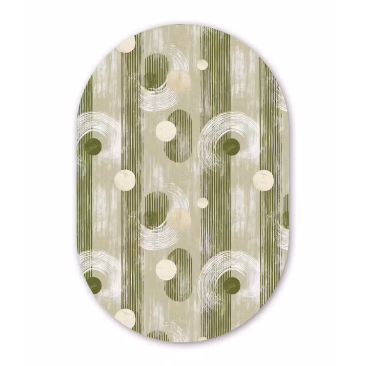 Muurovaal aluminium - Artistiek - Modern - Groen