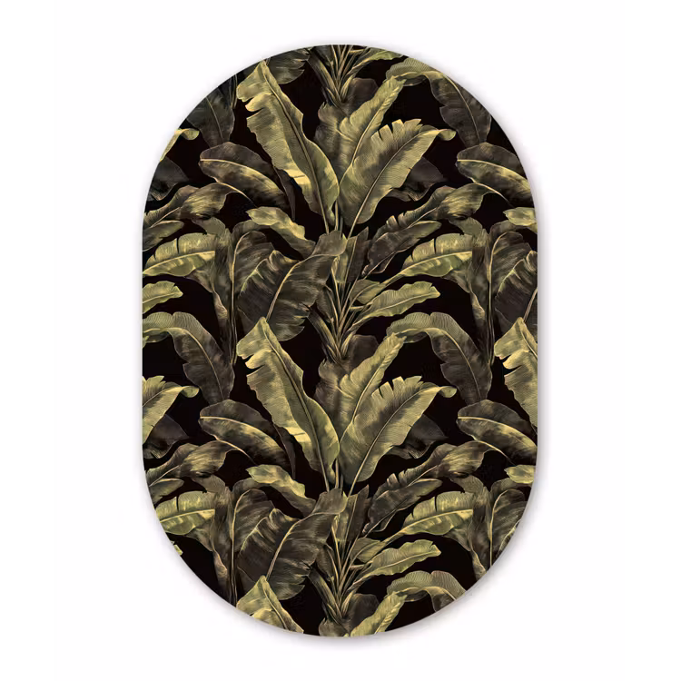 Muurovaal aluminium - Botanisch - Bladeren - Groen