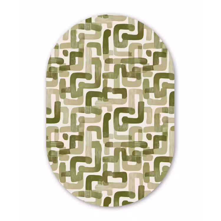 Muurovaal aluminium - Modern - Grafisch - Groen