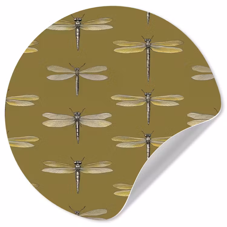 Behangcirkel - Libellen - Patroon - Groen