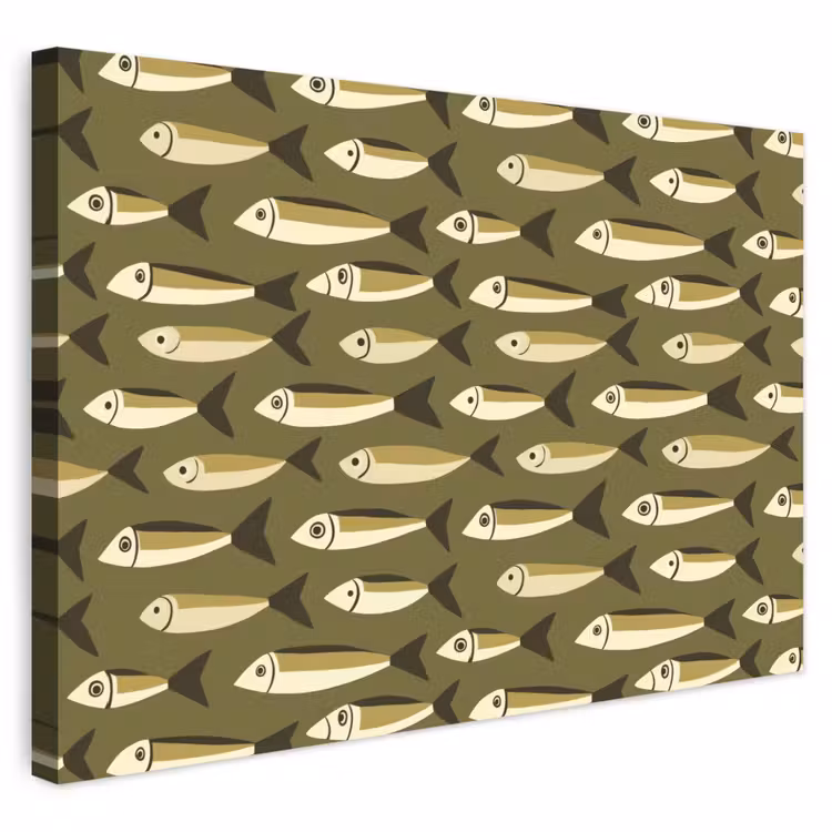 Buiten canvas - Vis - Patroon - Groen