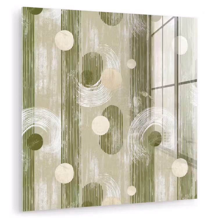 Glas schilderij - Artistiek - Modern - Groen