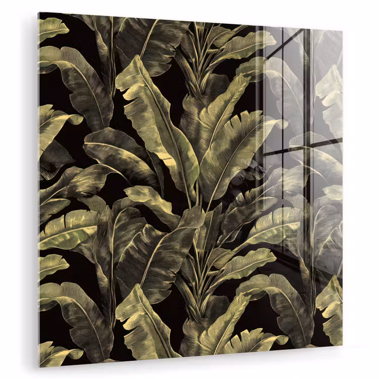 Glas schilderij - Botanisch - Bladeren - Groen