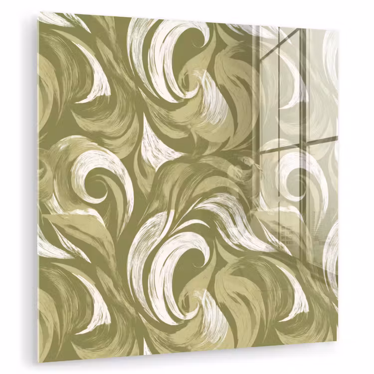 Glas schilderij - Abstract - Textuur - Groen
