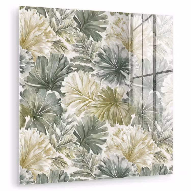 Glas schilderij - Bladeren - Botanisch - Groen