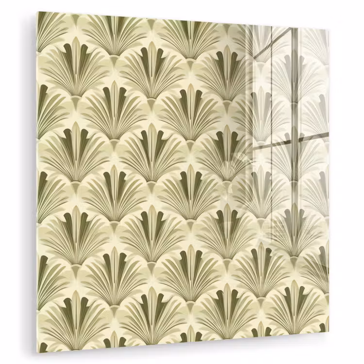 Glas schilderij - Klassiek - Waaier - Groen