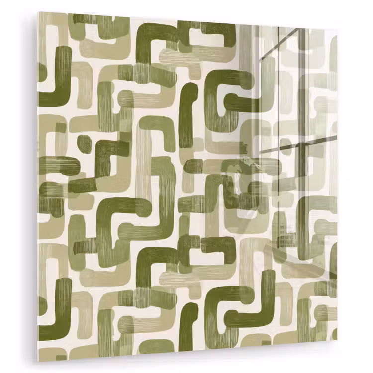 Glas schilderij - Modern - Grafisch - Groen