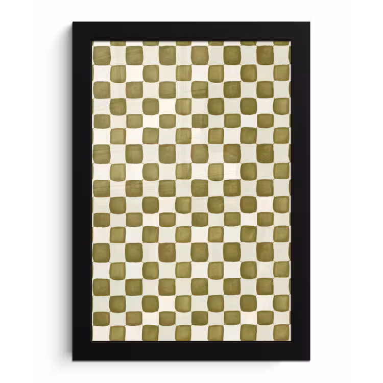 Poster met lijst - Schaak - Patroon - Groen