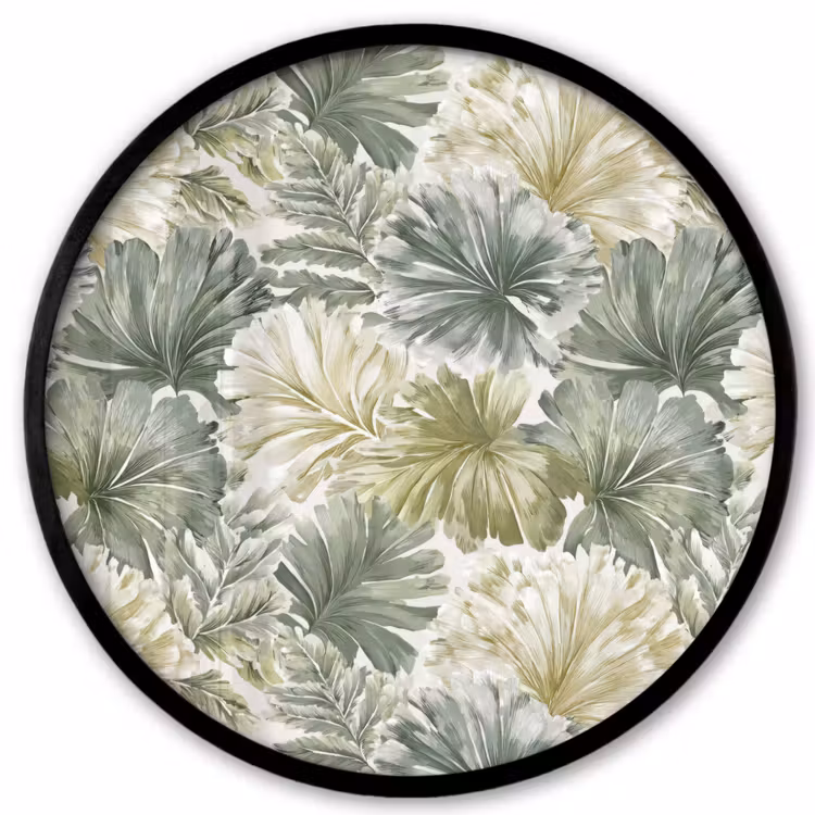Ronde fotolijst - Bladeren - Botanisch - Groen