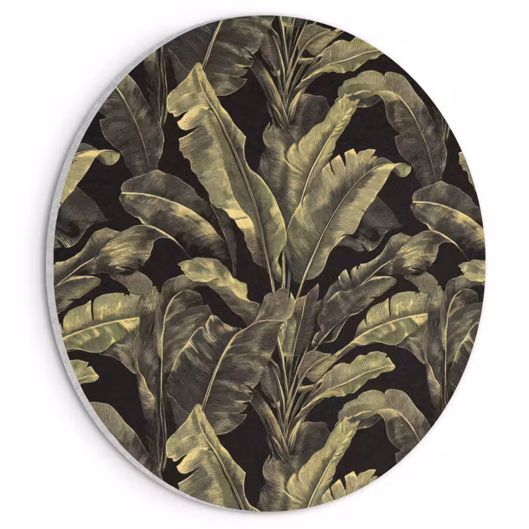 Akoestisch schilderij rond - Botanisch - Bladeren - Groen