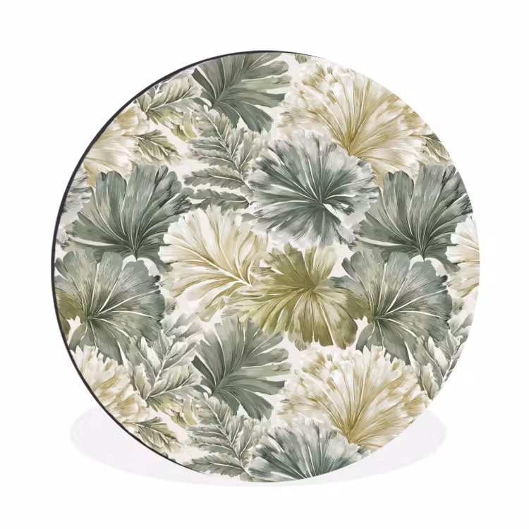 Wandcirkel - Aluminium - Bladeren - Botanisch - Groen