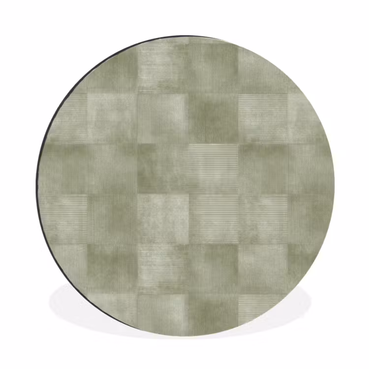 Wandcirkel - Aluminium - Vlakken - Rustiek - Groen