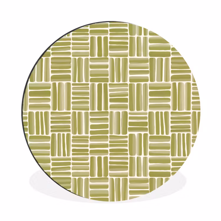 Wandcirkel - Aluminium - Vlecht - Patroon - Groen
