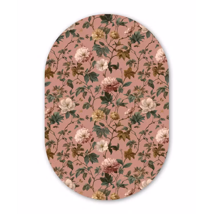 Muurovaal - Kunststof - Bloemen - Klassiek - Roze — 3