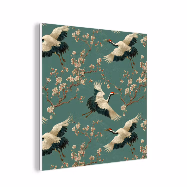 Forex - Kersenbloesem - Kraamvogels - Groen — 1