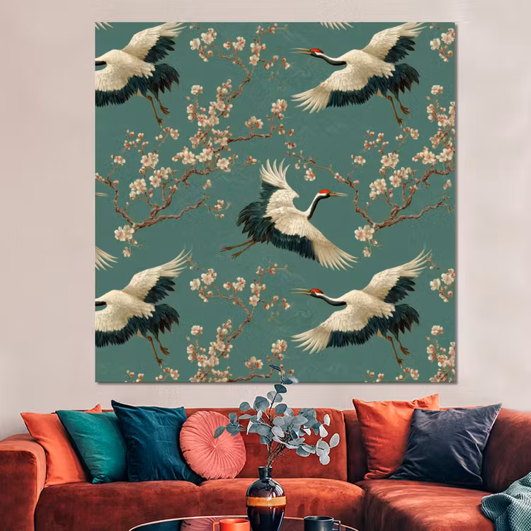 Forex - Kersenbloesem - Kraamvogels - Groen — 3