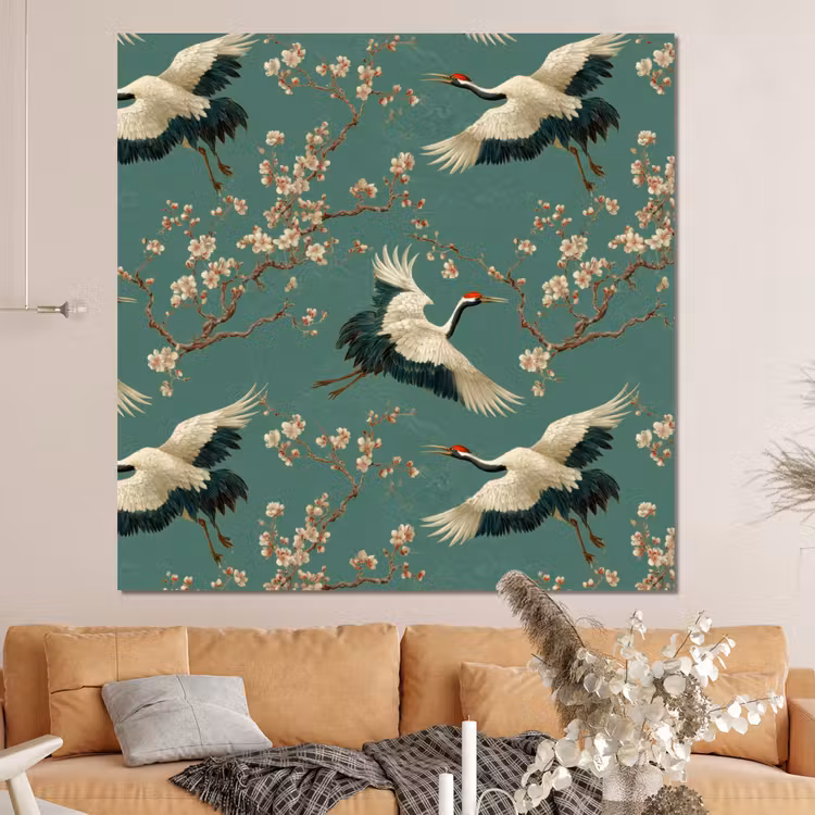 Forex - Kersenbloesem - Kraamvogels - Groen — 4