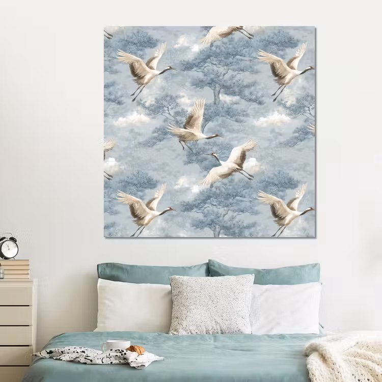Forex - Wolken - Kraanvogels - Blauw — 2
