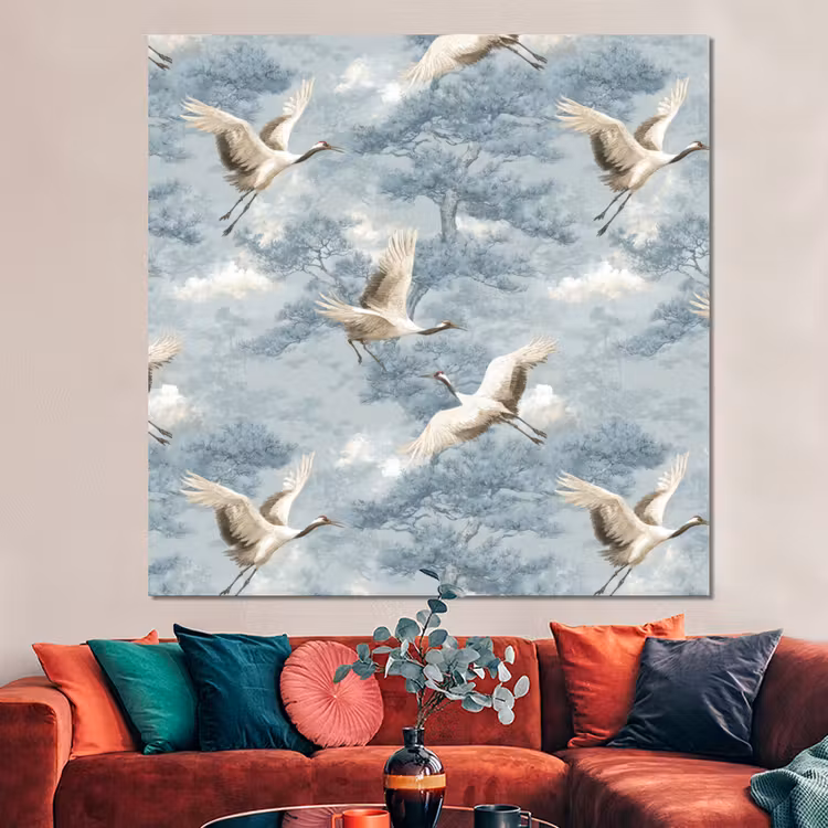 Forex - Wolken - Kraanvogels - Blauw — 3