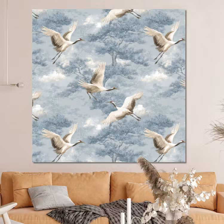 Forex - Wolken - Kraanvogels - Blauw — 4