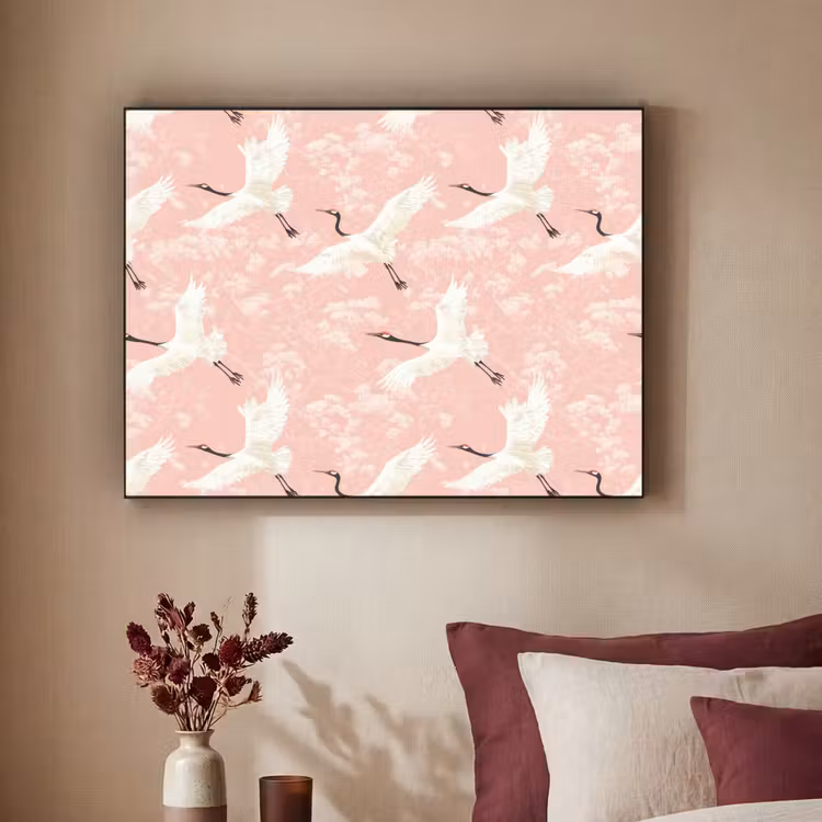 Art Frame - Kraanvogels - Bloesem - Roze — 3