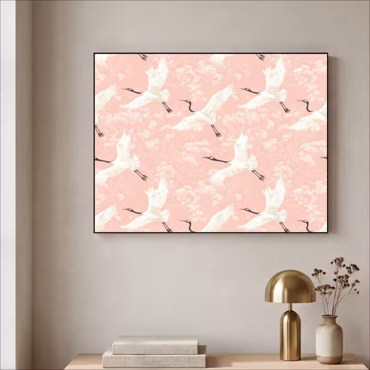 Art Frame - Kraanvogels - Bloesem - Roze — 5
