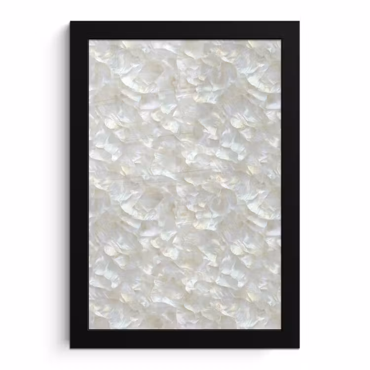 Poster met lijst - Parelmoer Textuur Wit