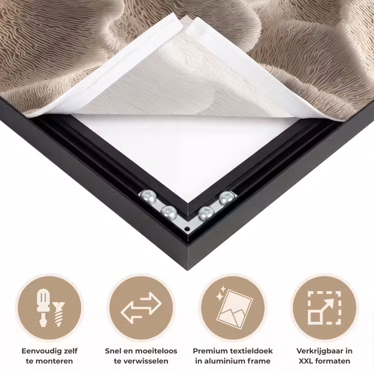 Art Frame - Waaiervorm - Beige - Vezel textuur — 4