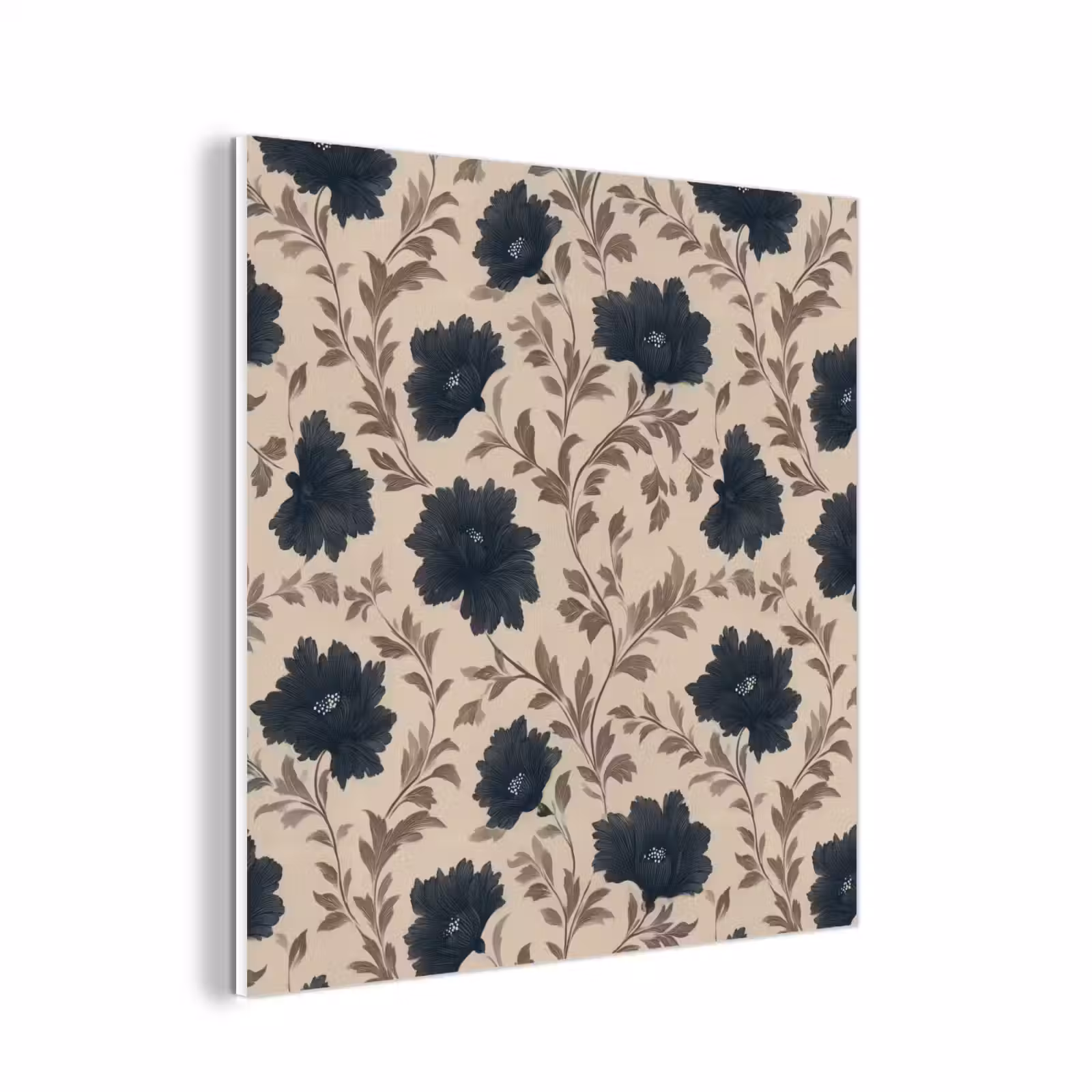 Forex - Motief - Bloemen - Zwart - Beige — 1
