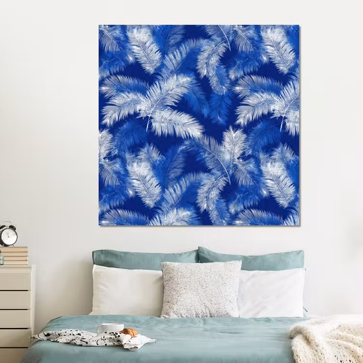 Forex - Palmblad - Patroon - Blauw — 2