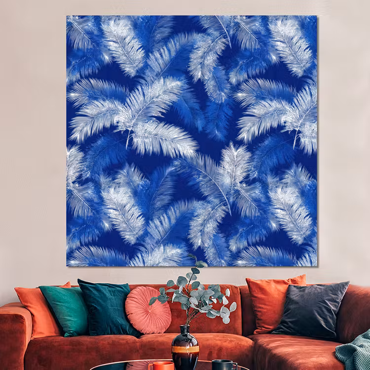 Forex - Palmblad - Patroon - Blauw — 3