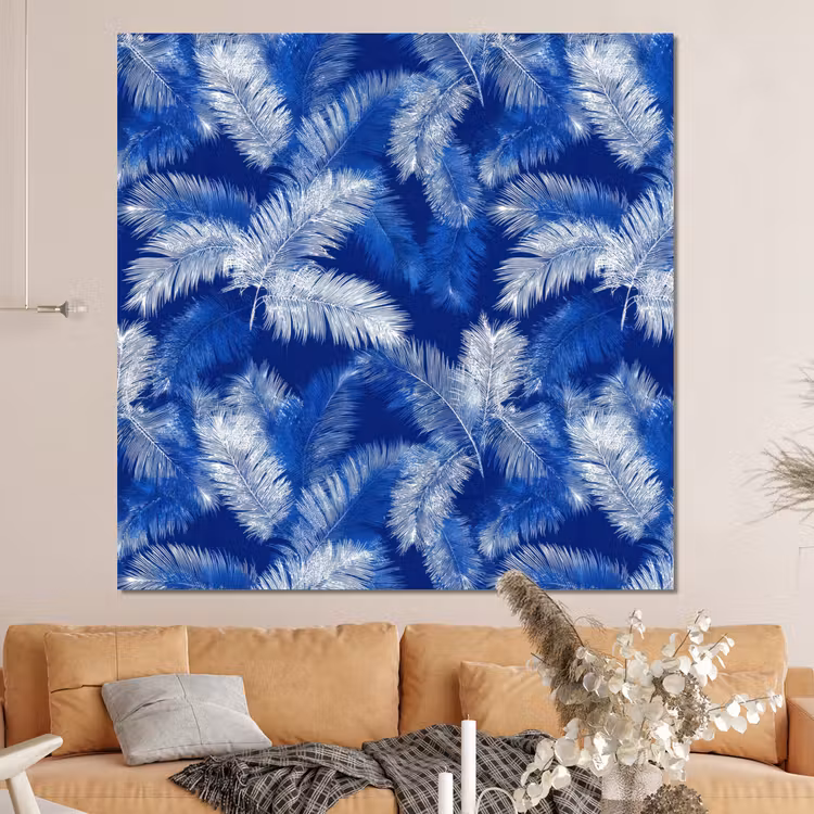 Forex - Palmblad - Patroon - Blauw — 4