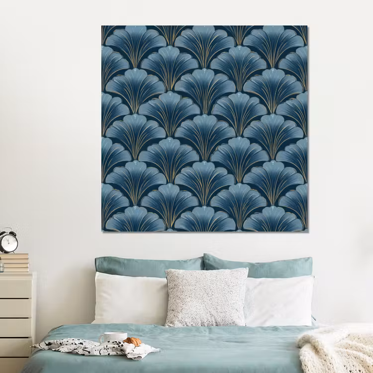 Forex - Patroon - Ginkgoblad - Blauw — 2