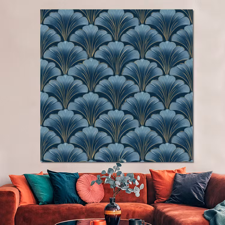 Forex - Patroon - Ginkgoblad - Blauw — 3