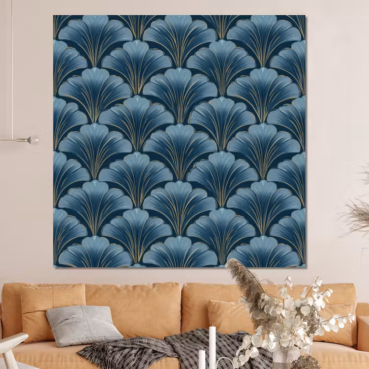 Forex - Patroon - Ginkgoblad - Blauw — 4