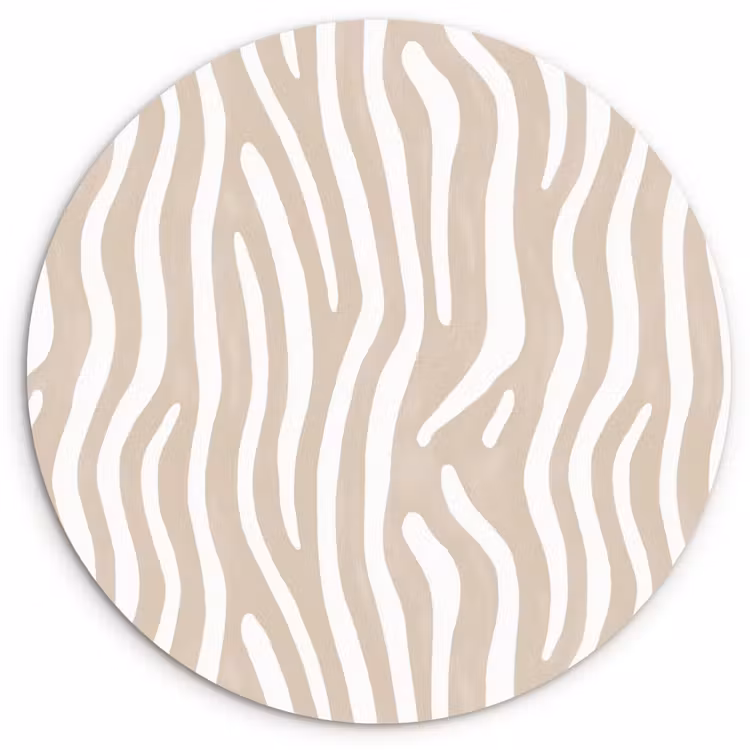 Muurcirkel - Abstract - Zebra - Beige