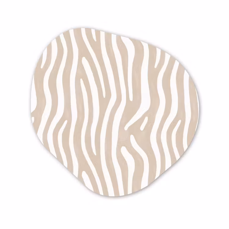 Organische schilderij - Aluminium - Abstract - Zebra - Beige