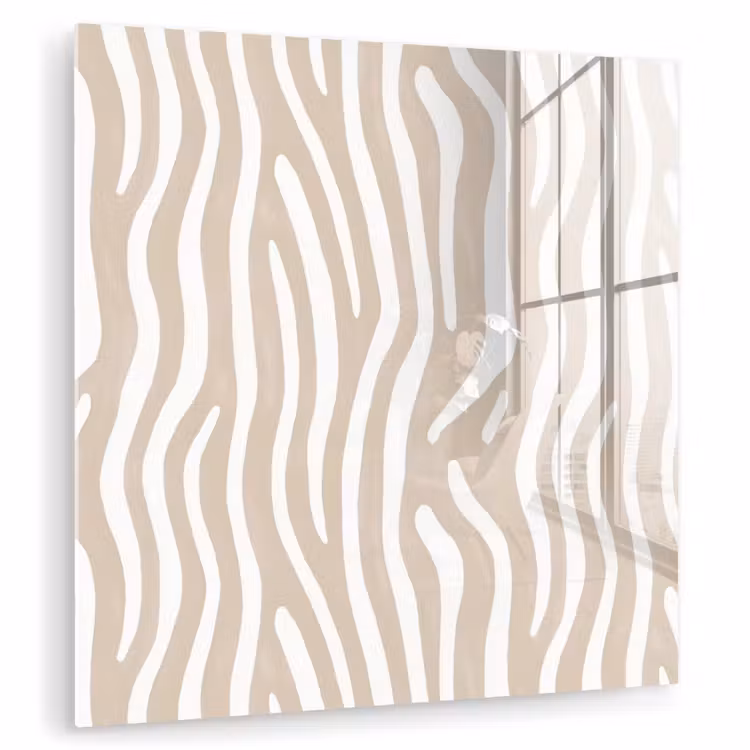 Glas schilderij - Abstract - Zebra - Beige