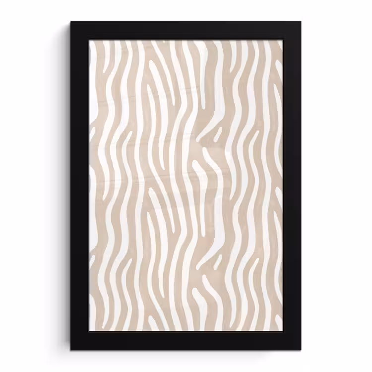 Poster met lijst - Abstract - Zebra - Beige