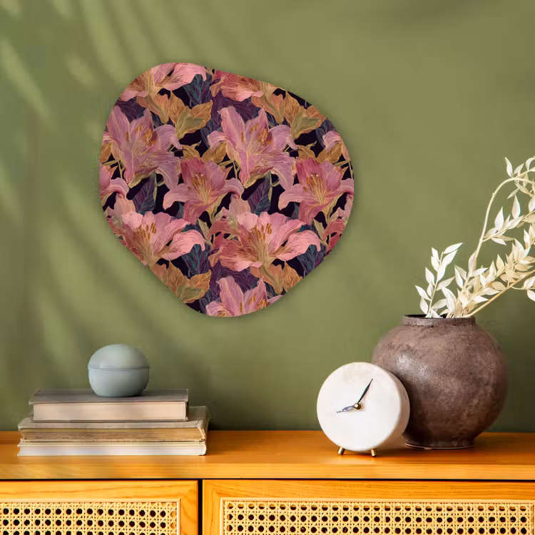 Organisch schilderij - Forex - Lelies - Patroon - Roze - Goud — 2