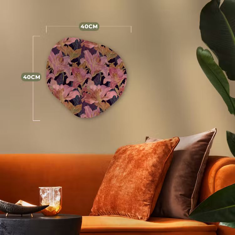 Organisch schilderij - Forex - Lelies - Patroon - Roze - Goud — 4