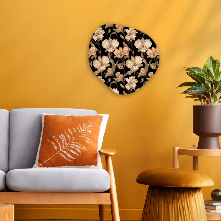 Organisch schilderij - Forex - Orchideeën - Lijntekening - Patroon - Beige - Zwart — 3