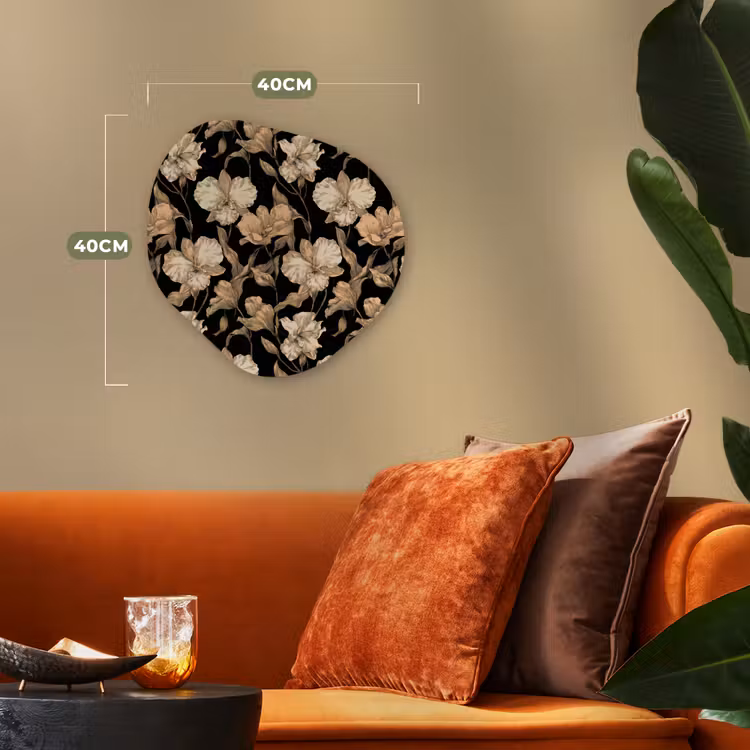 Organisch schilderij - Forex - Orchideeën - Lijntekening - Patroon - Beige - Zwart — 4
