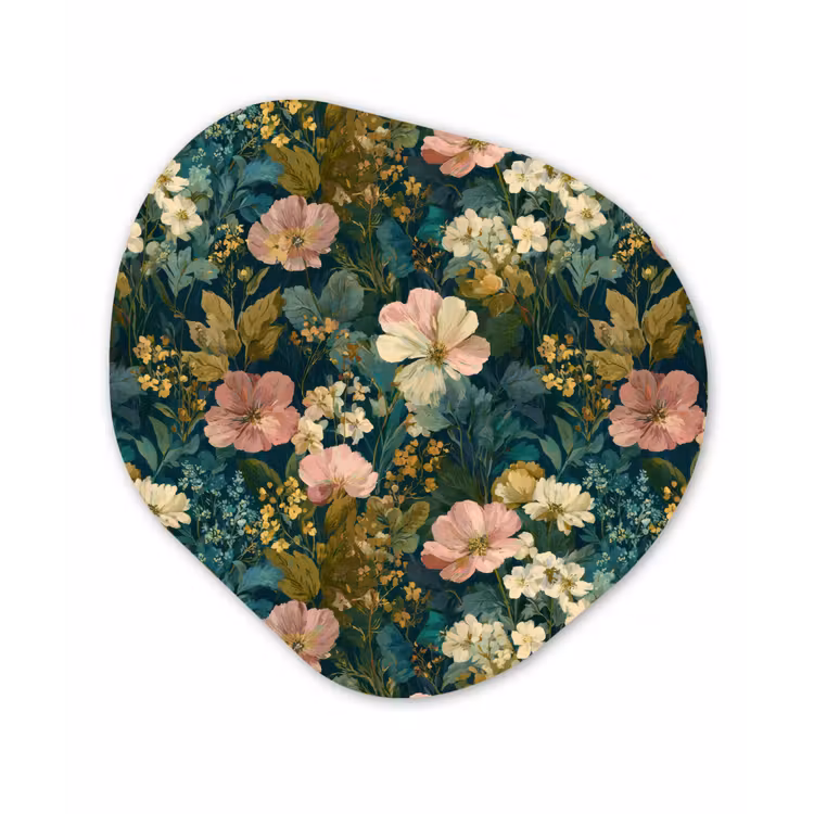 Organisch schilderij - Forex - Wilde bloemen - Botanisch - Patroon - Roze - Romantisch — 1