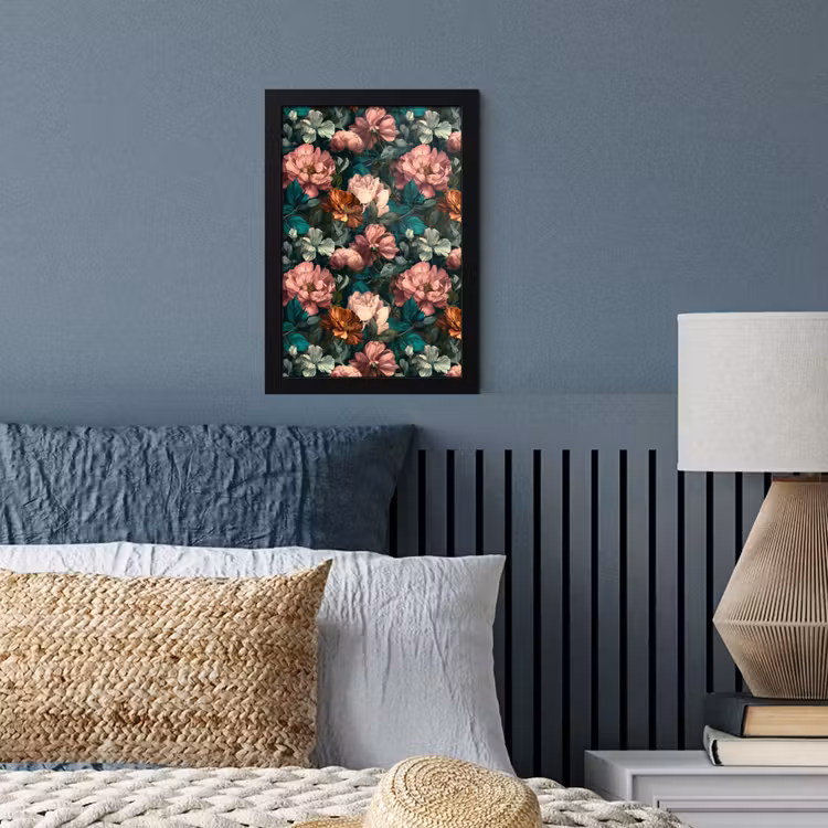 Poster met lijst - Bloemen - Schilderachtig - Patroon - Roze — 3